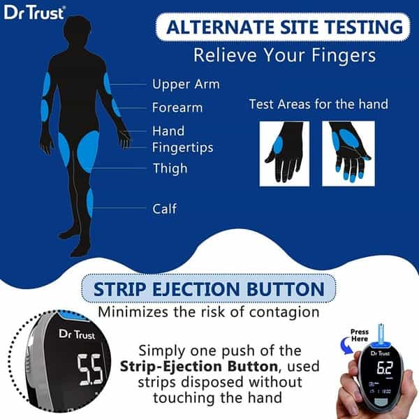Dr Trust Fully Automatic Glucometer (With 10 Strips)