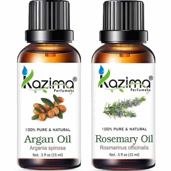 Kazima Combo Of Argan Cold Pressed Carrier Oil And Rosemary Essential Oil ( Each 15Ml ) (15 Ml)