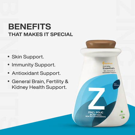 Myfitfuel Zinc + Folic Acid (100% Rda Recommendation) | 90 Capsules