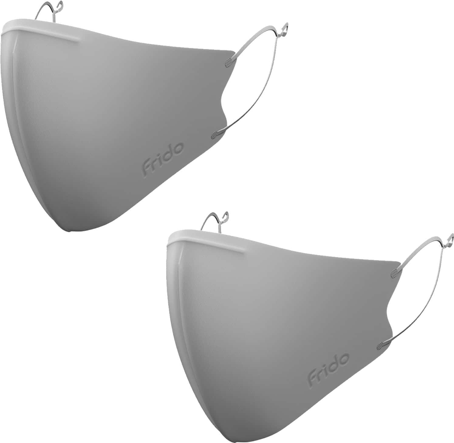 Frido Ultimate Pro Copper Mask|Metallic Gray|Nose Clip|Washable|Imported|Small Size (Pack Of 2)