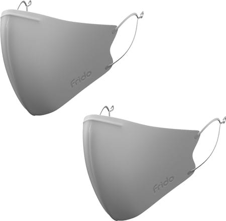 Frido Ultimate Pro Copper Mask|Metallic Gray|Nose Clip|Washable|Imported|Small Size (Pack Of 2)