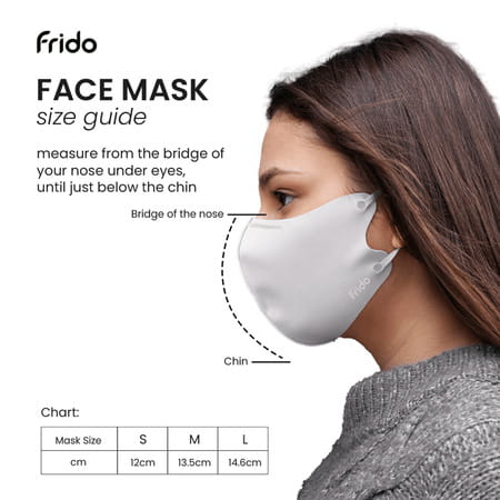 Frido Ultimate Pro Copper Mask|Metallic Gray|Nose Clip|Washable|Imported|Small Size (Pack Of 2)