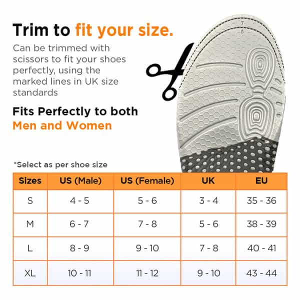 Vissco Superfly Insoles-Provides Foot Support For Relieving Foot Pain Shock Absorber -Medium(Grey)