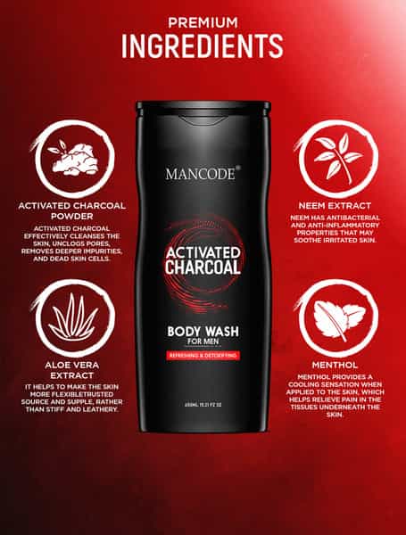 Mancode Activated Charcoal Body Wash | 450Ml