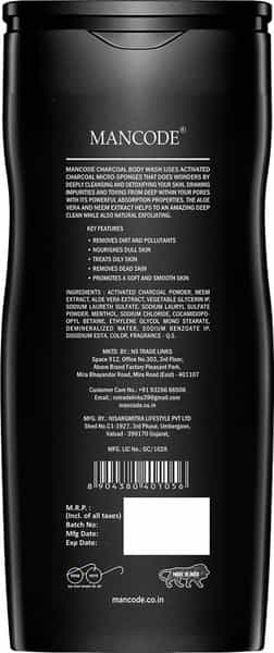 Mancode Activated Charcoal Body Wash | 450Ml