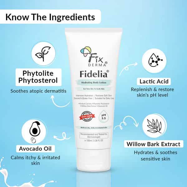 Fixderma Fidelia Hydrating Body Lotion With Avocado Oil - 100Ml