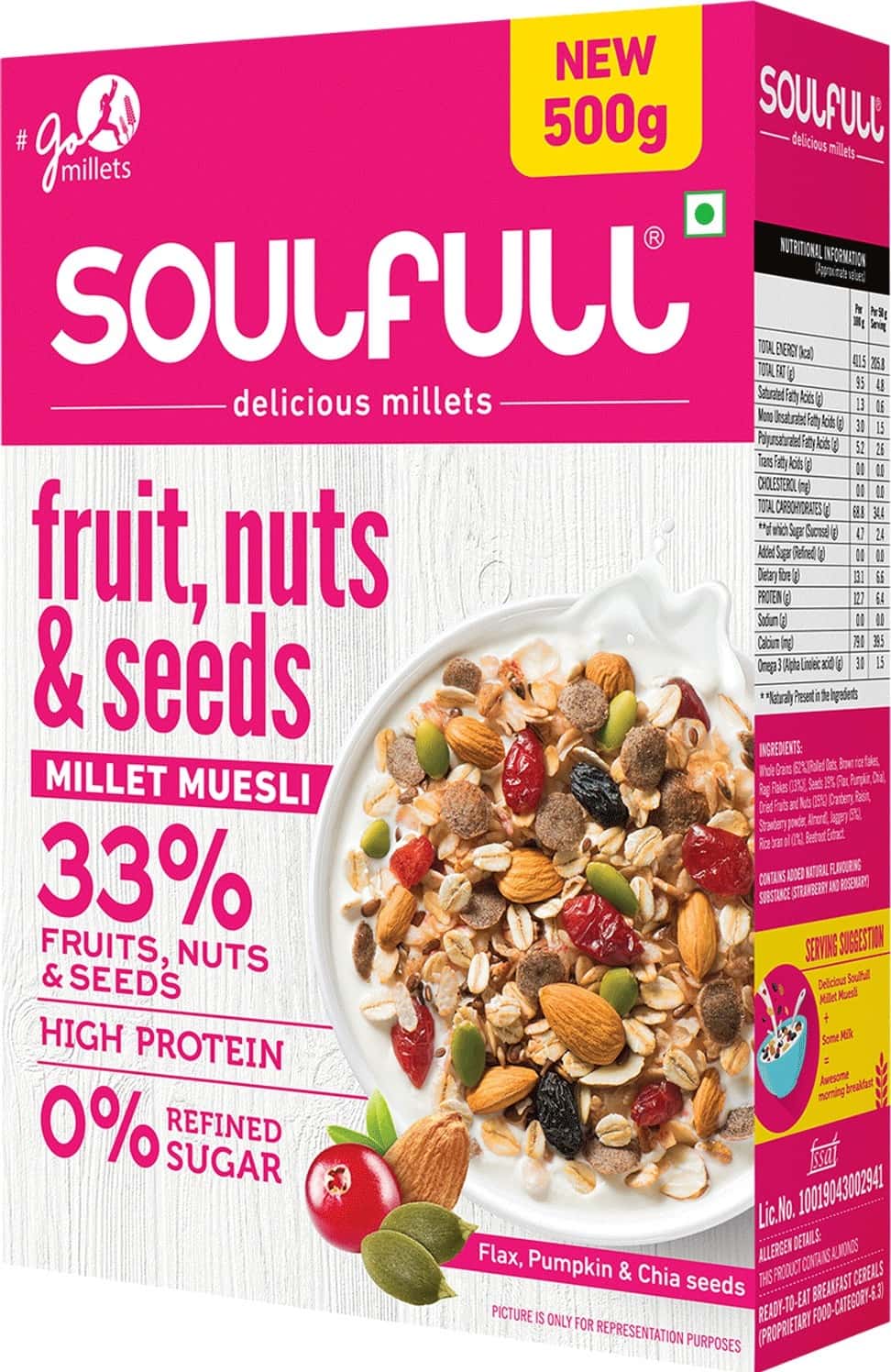 Buy TATA SOULFULL FRUIT NUTS & SEEDS MILLET MUESLI WITH FLAX PUMPKIN