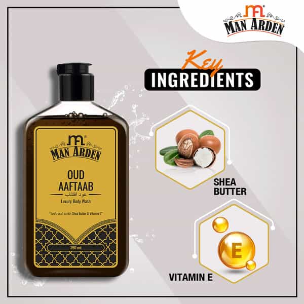 Man Arden Oud Aaftaab Luxury Body Wash Infused With Shea Butter & Vitamin E 250Ml