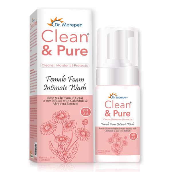 Dr. Morepen Clean & Pure Ph 3.5 Intimate Foam Wash | Women | Rose & Chamomile Floral Water | 120 Ml