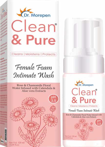 Dr. Morepen Clean & Pure Ph 3.5 Intimate Foam Wash | Women | Rose & Chamomile Floral Water | 120 Ml