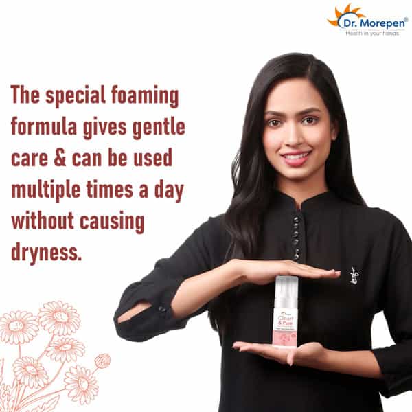 Dr. Morepen Clean & Pure Ph 3.5 Intimate Foam Wash | Women | Rose & Chamomile Floral Water | 120 Ml