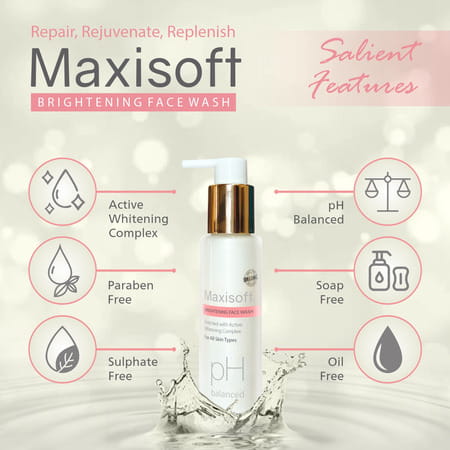 Maxisoft Brightening Face Wash | For All Skin Types | Bottle | 100 Ml | Pack Of 2