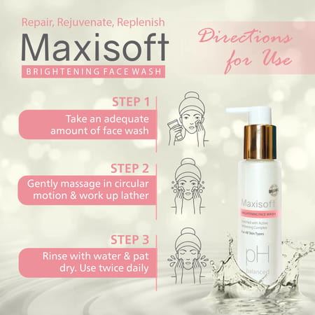 Maxisoft Brightening Face Wash | For All Skin Types | Bottle | 100 Ml | Pack Of 2