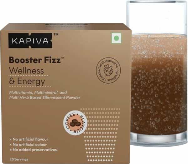 Kapiva Booster Fizz- For Energy & Wellness | 10-In-1 Energy Supplement | Coffee Flavour