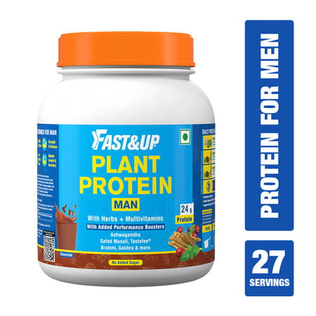 Fast&Up Plant Protein For Man Vegan Protein Drink For Man - Chocolate Flavor-27 Servings