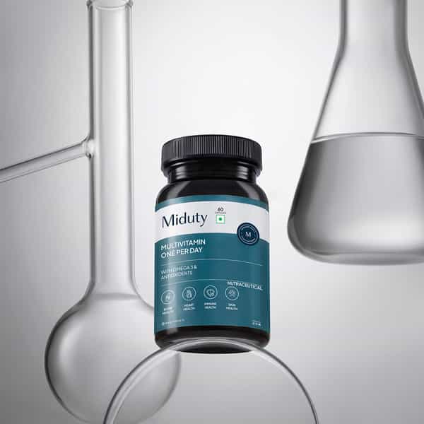 Miduty Multivitamin One Per Day-Multimineral Supplement-Omega 3-Magnesium-Vegetarian-30 Capsules
