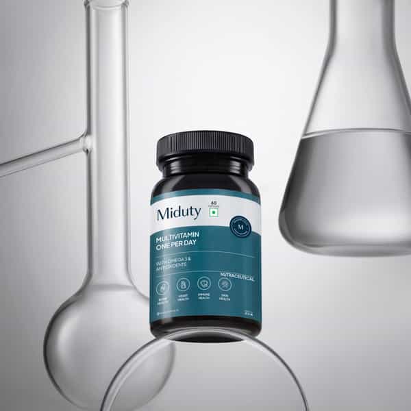 Miduty Multivitamin One Per Day-Multimineral Supplement-Omega 3-Magnesium-Vegetarian-30 Capsules