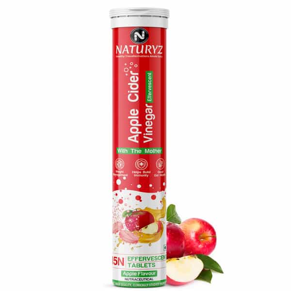 Naturyz Apple Cider Vinegar Effervescent Tablets | Detox | Immunity (Apple Flavour)(15 Tablets)