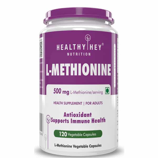 Healthyhey Nutrition L-Methionine Free Form Pure Crystalline - 120 Veg Capsules