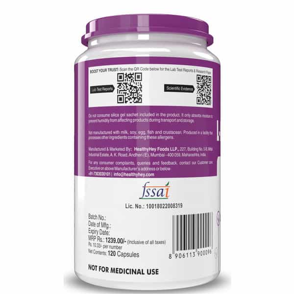 Healthyhey Nutrition L-Methionine Free Form Pure Crystalline - 120 Veg Capsules