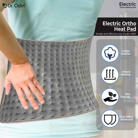 Dr. Odin Heating Pad For Back Pain | With 3 Heat Settings And Temperature Controller | Grey