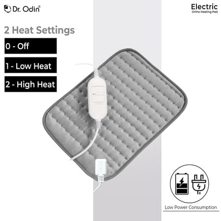 Dr. Odin Heating Pad For Back Pain | With 3 Heat Settings And Temperature Controller | Grey