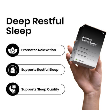 Purezen Sleepstory | Plant-Based Sleep Support Supplement | Relaxation & Restful Sleep - 60 Capsules