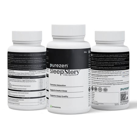 Purezen Sleepstory | Plant-Based Sleep Support Supplement | Relaxation & Restful Sleep - 60 Capsules