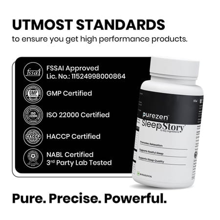 Purezen Sleepstory | Plant-Based Sleep Support Supplement | Relaxation & Restful Sleep - 60 Capsules