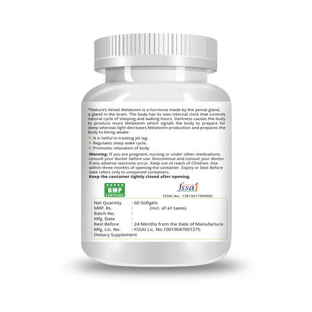 Natures Velvet Melatonin 5mg | 60 Softgels