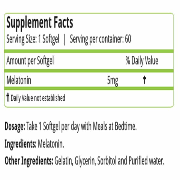 Natures Velvet Melatonin 5Mg | 60 Softgels