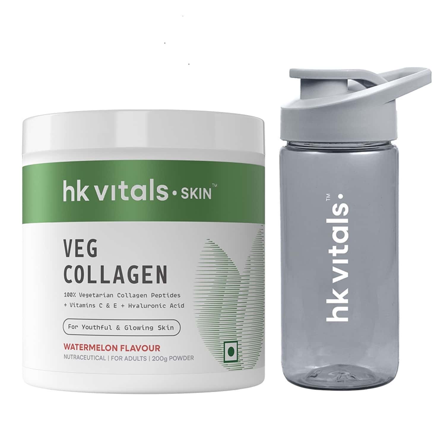 Hk Vitals Veg Collagen | 200g (Watermelon) | Skin | Hair & Nails With Sipper
