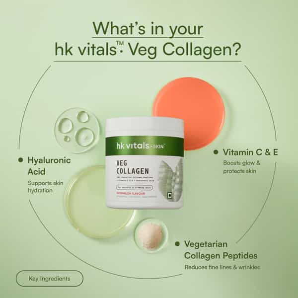 Hk Vitals Veg Collagen | 200G (Watermelon) | Skin | Hair & Nails With Sipper