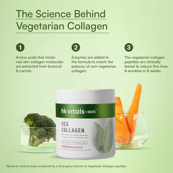 Hk Vitals Veg Collagen | 200G (Watermelon) | Skin | Hair & Nails With Sipper