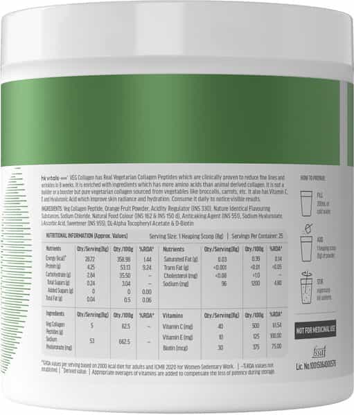 Hk Vitals Veg Collagen | 200G (Watermelon) | Skin | Hair & Nails With Sipper