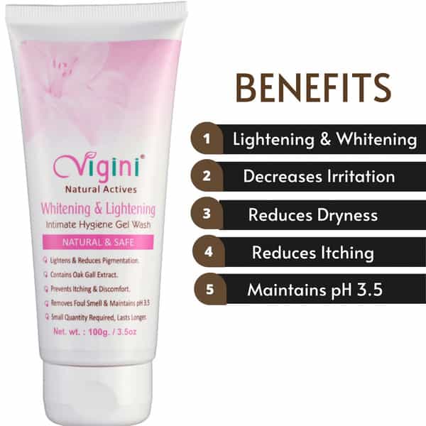 Vigini Vaginal V Intimate Whitening Feminine Hygiene Wash Hot 2In1 Sensual Lubricant Lube Gel 200Ml