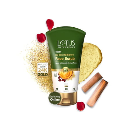 Lotus Botanicals Ubtan De-Tan Radiance Face Scrub | Infused With 24k Gold | 100g