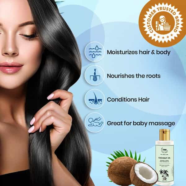 Tnw The Natural Wash Cold Pressed Virgin Coconut Oil For Skin Hair And Body Massage - 200 Ml
