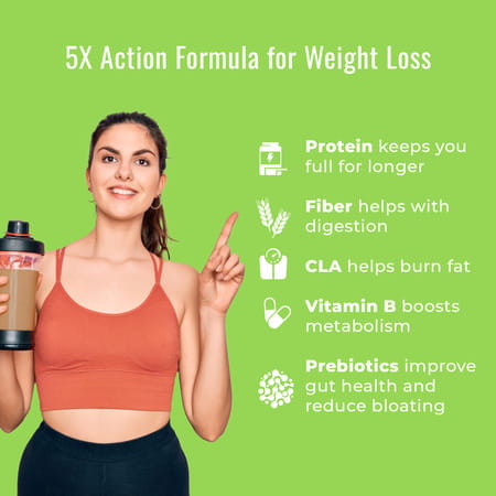 Incredio By Hk Vitals Slim Shake For Weight Management | 22g Triple Blend Protein (Chocolate | 480g)