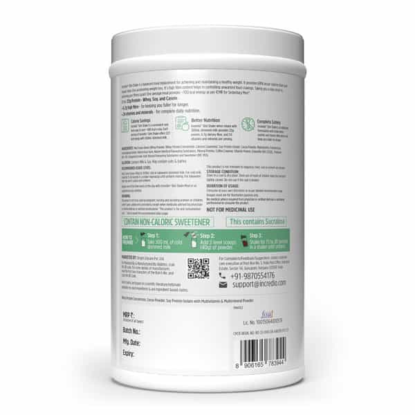 Incredio Slim Shake (Chocolate | 480G) | 22G Triple Blend Protein | Meal Replacement