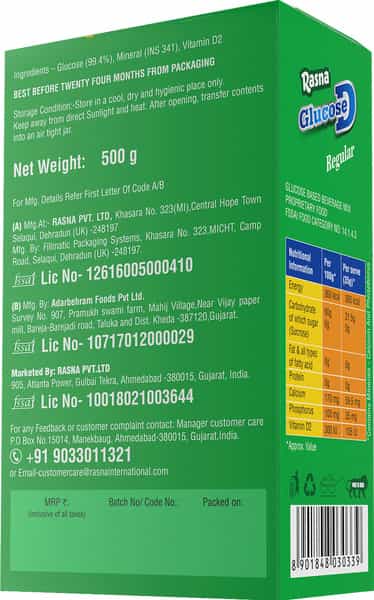 Rasna Glucose D 500Gm Normal