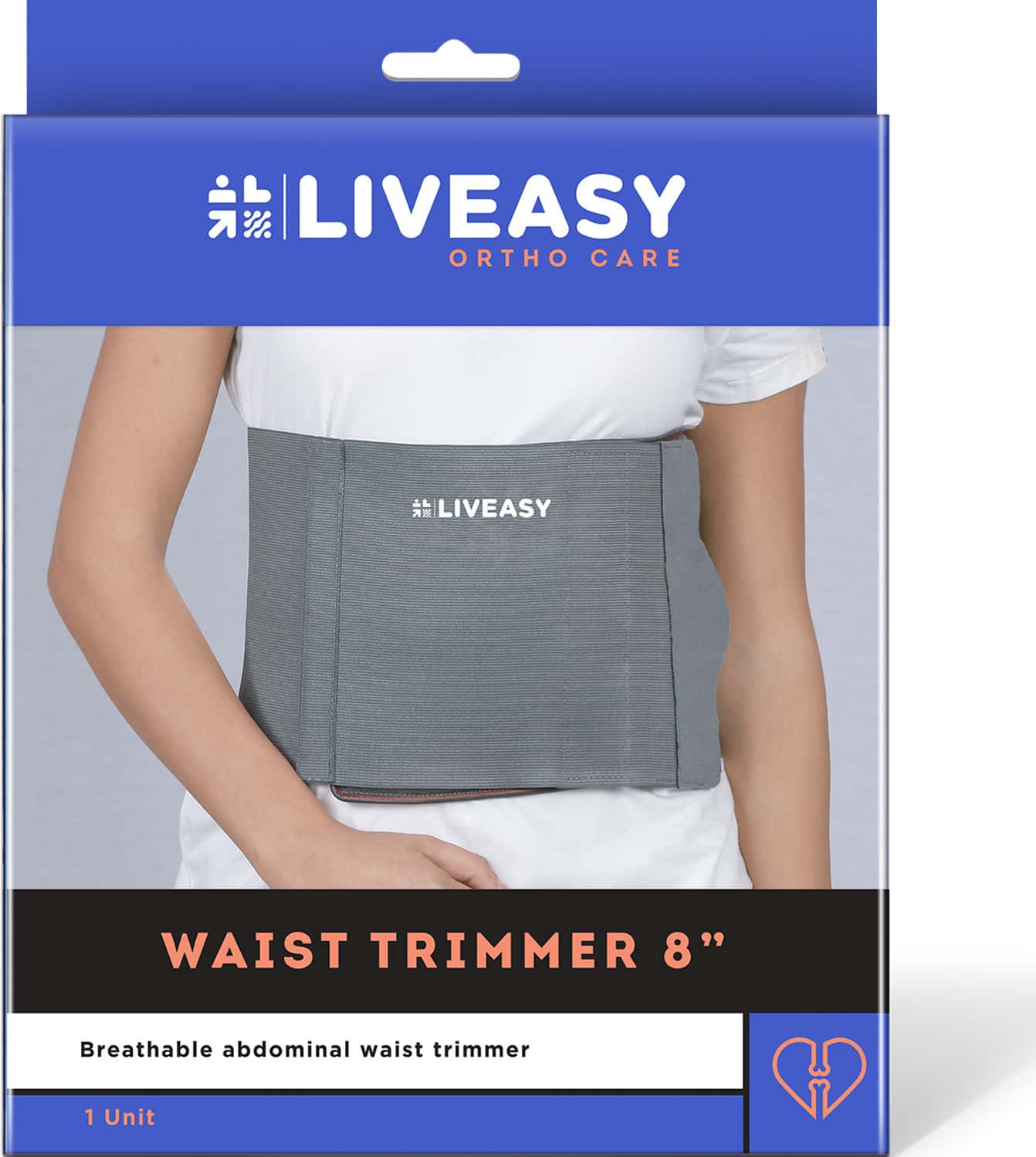 Liveasy Ortho Care Grey Waist Trimmer / Abdominal Binder - Medium (32-36 Inch)