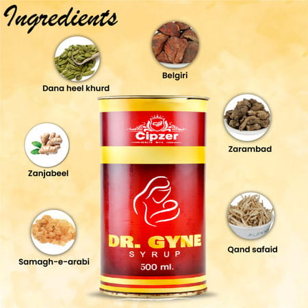 Cipzer Dr Gyne Syrup 500 Ml Herbal Remedy For Delayed & Irregular Periods | Relieves Menstrual Cramp