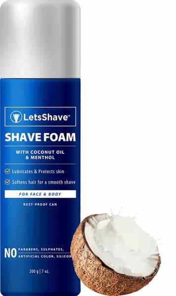 Letsshave Shave Foam - Coconut Oil Enriched - 200 G