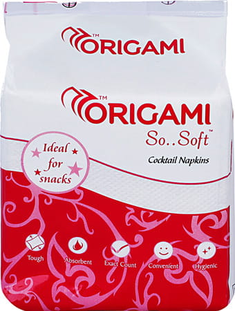 Origami So Soft Tissue Paper Napkin / Serviettes / Cocktail Napkins / Value Pack - 22x22cm - 100'S