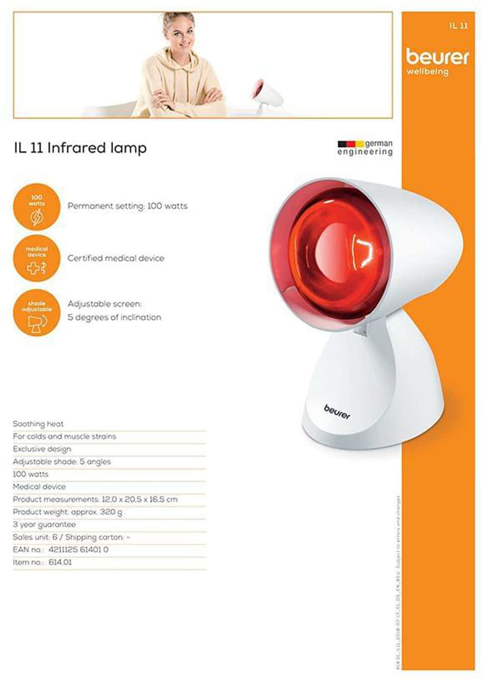 Beurer Infrared Lamp Il 11 White