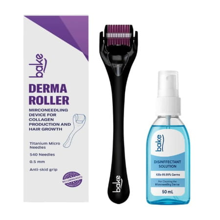 Bake 0.5mm Derma Roller 540 Needles For Skin Renewal | Hair Growth And Scar Reduction