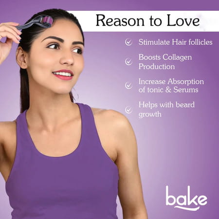 Bake 0.5mm Derma Roller 540 Needles For Skin Renewal | Hair Growth And Scar Reduction