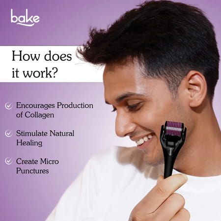 Bake 0.5mm Derma Roller 540 Needles For Skin Renewal | Hair Growth And Scar Reduction