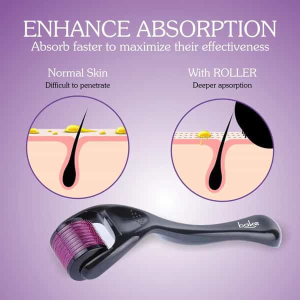 Bake 0.5Mm Derma Roller 540 Needles For Skin Renewal | Hair Growth And Scar Reduction